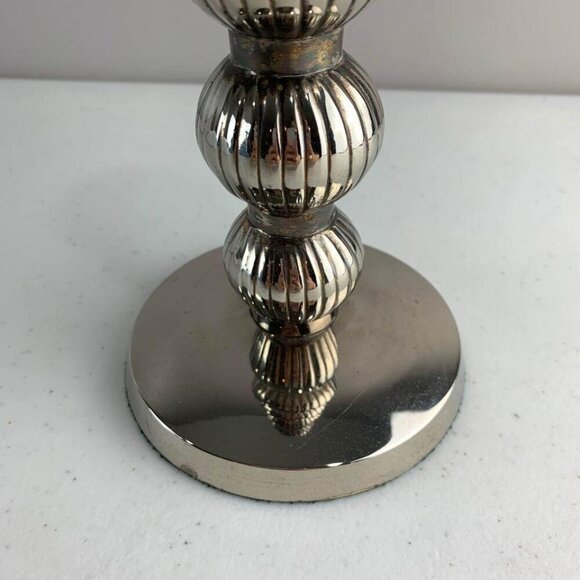 IHI Solid Brass Silver Toned Candlestick - Picture 3 of 6